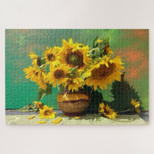 Sunflowers  Old Masters Painted Jigsaw Puzzle