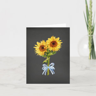 Sunflowers on Black All Occasion Note Card