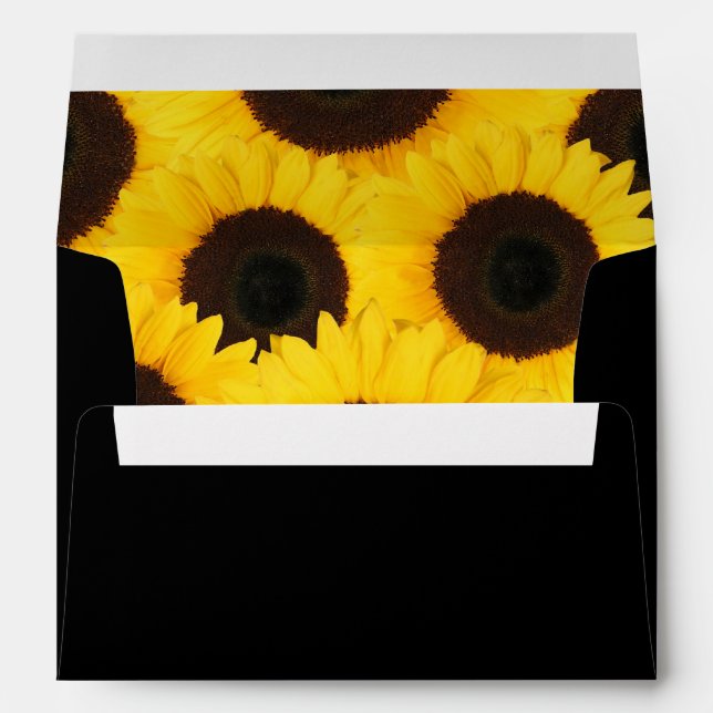Sunflowers on Black Envelopes (Back (Bottom))