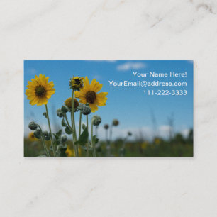 Sunflowers on Blue Sky Business Card. (2 sided) Business Card