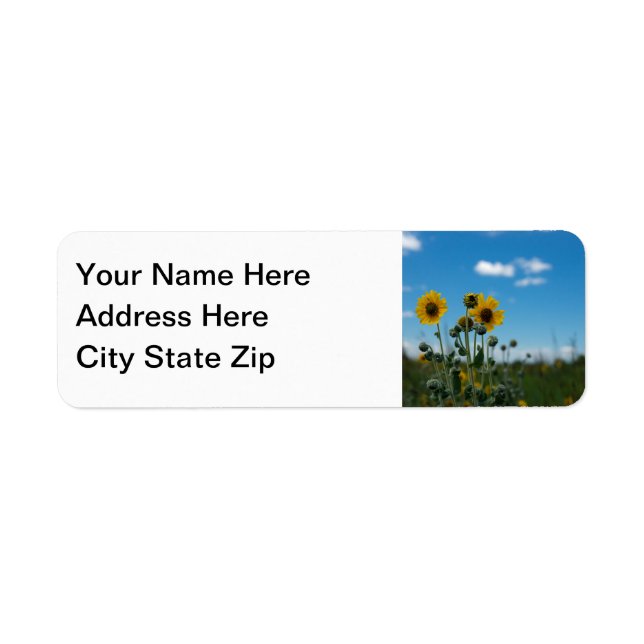 Sunflowers on Blue Sky Return Address Label (Front)