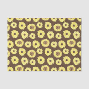Sunflowers on Brown Background Tissue Paper