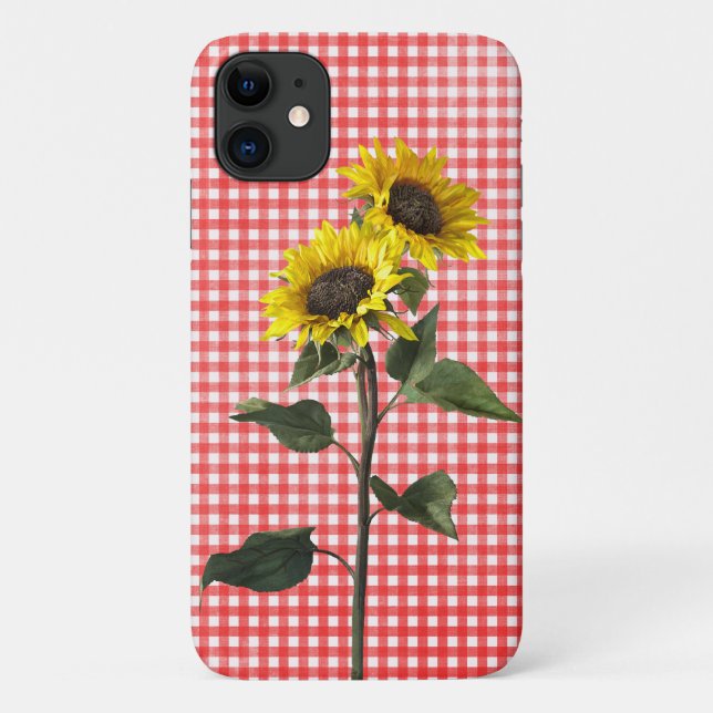 Sunflowers on gingham Case-Mate iPhone case (Back)
