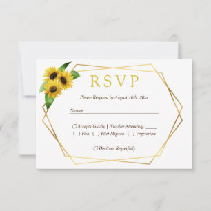 Sunflowers on navy response card