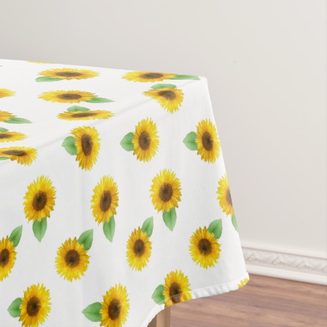 Sunflowers on White Tablecloth (In Situ)