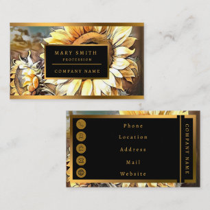 Sunflowers On Window Modern Art Collection Business Card