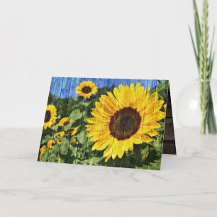 Sunflowers Painted Fence Thank You Card