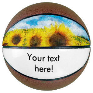 Sunflowers painting basketball
