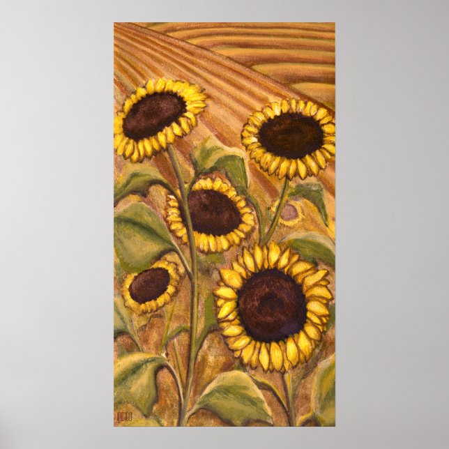 Sunflowers Painting Canadian Landscape Painting Pr Poster (Front)