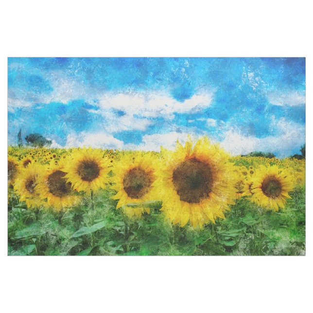 Sunflowers painting fabric (Yard)