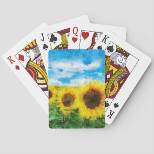 Sunflowers painting playing cards