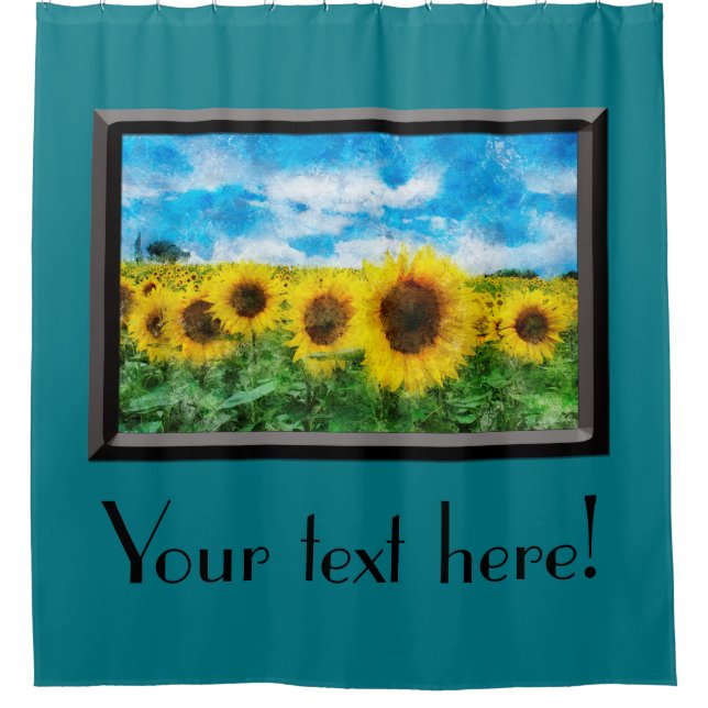 Sunflowers painting shower curtain (Front)