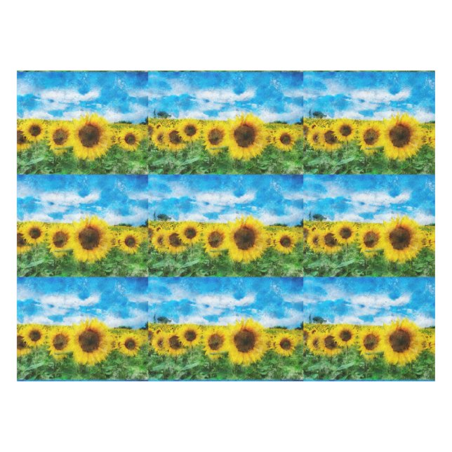 Sunflowers painting tablecloth (Front (Horizontal))