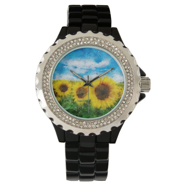 Sunflowers painting watch (Front)