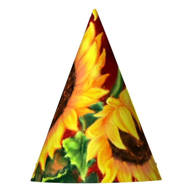 Sunflowers Paper Party Hat (Front)