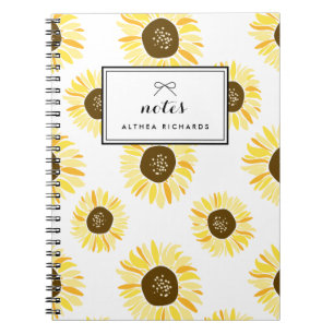 Sunflowers Pattern Personalised Notebook