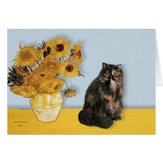 Sunflowers - Persian Calico cat (Front Horizontal)