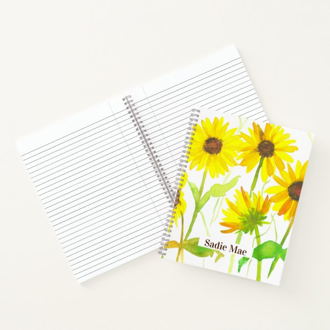 Sunflowers Personalised Custom Name Journal (Inside)