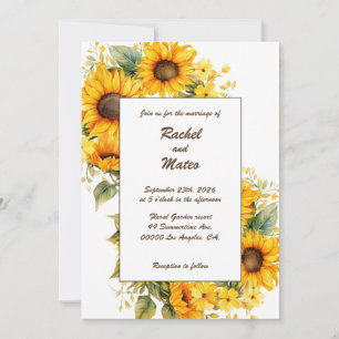 Sunflowers Petals: Personalized Wedding Invitation