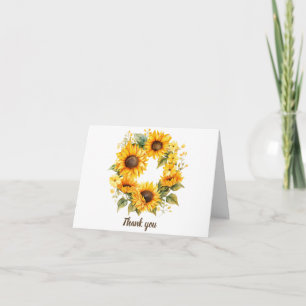 Sunflowers Petals: Wedding Thank You Card