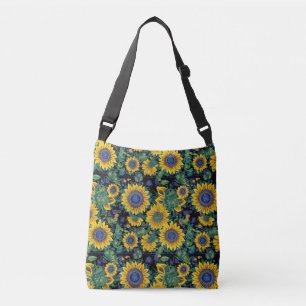 Sunflowers Petrikivka Ukrainian folk art Crossbody Bag