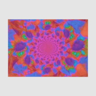 Sunflowers Pink Purple Orange Floral Art Tissue Paper