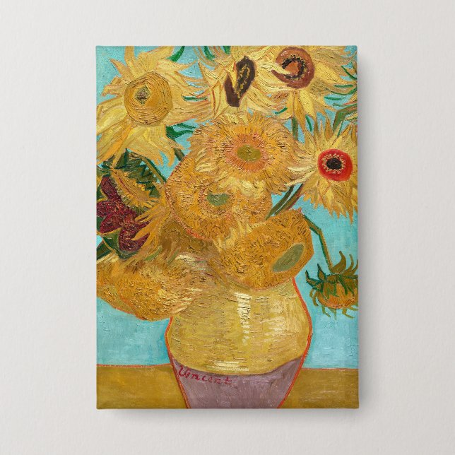 Sunflowers, Post Impressionist Still Life Painting (Front)