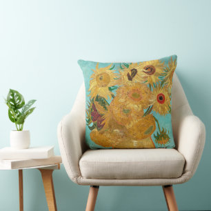 Sunflowers, Post Impressionist Still Life Painting Cushion