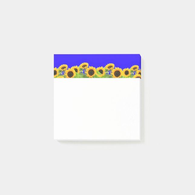 Sunflowers Post it Notes Ukraine Flag Colours (Front)
