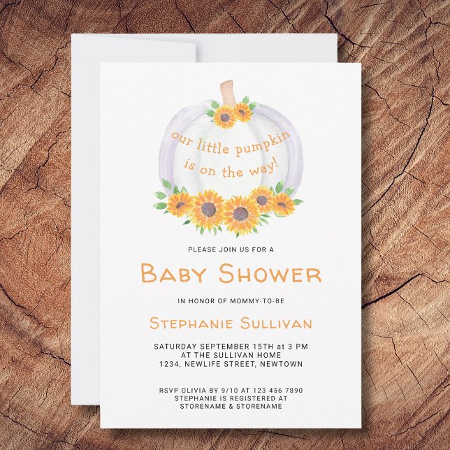 Sunflowers  Pumpkin Baby Shower Invitation  (Creator Uploaded)