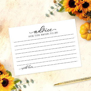 Sunflowers Pumpkin Fall Bridal Shower Advice Card