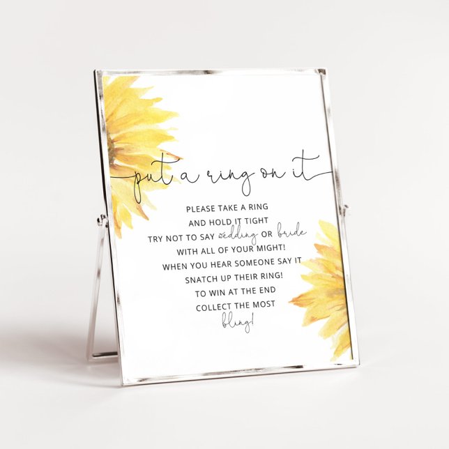 Sunflowers put a ring on it game poster (Creator Uploaded)