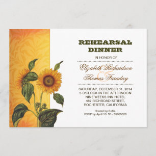 sunflowers rehearsal dinner invite