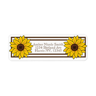 Sunflowers Return Address Label