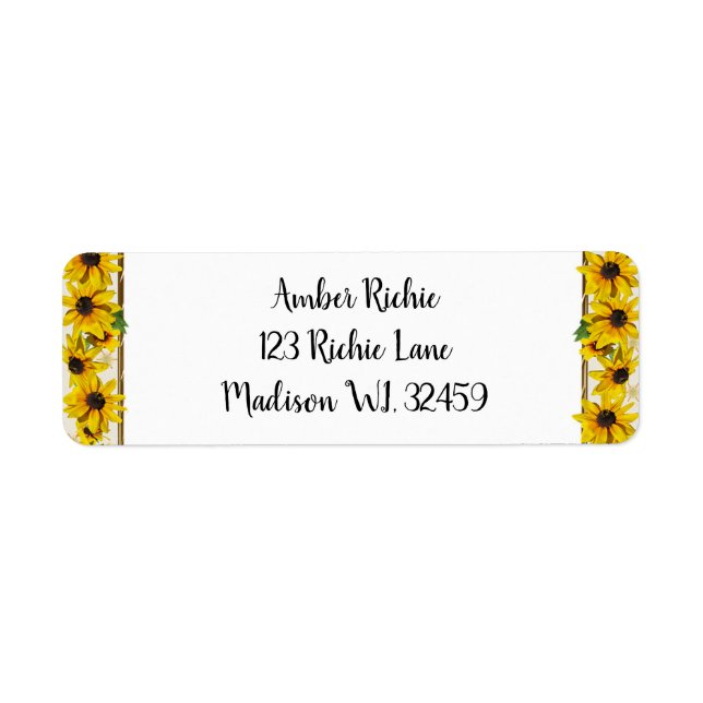 Sunflowers Return Address Label (Front)