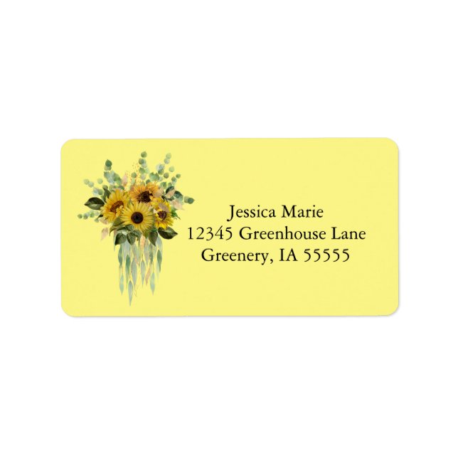 Sunflowers Return Address Label (Front)
