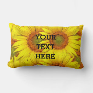 Sunflowers Rustic Floral Summer Yellow Weddings Lumbar Cushion