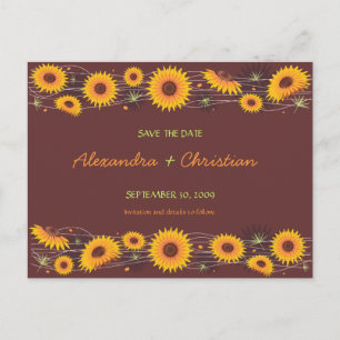 Sunflowers Save the Date Wedding Announcement 2