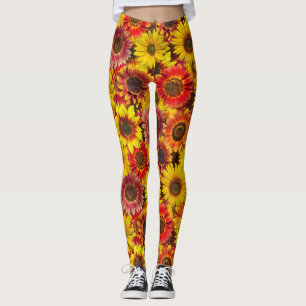 Sunflowers Seamless Pattern Leggings