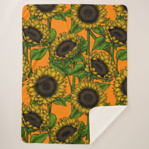 Sunflowers Sherpa Blanket