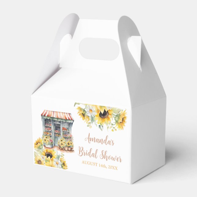 Sunflowers She's Off The Market Bridal Shower Favour Box (Front Side)