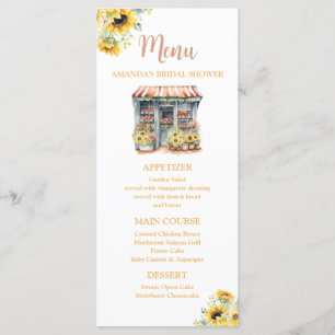 Sunflowers She's Off The Market Bridal Shower Menu