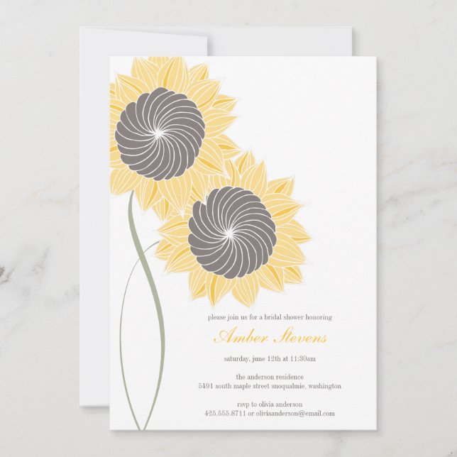 Sunflowers Shower/Party Invitation (Front)