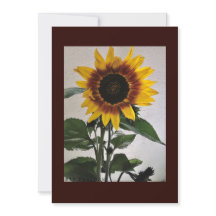 Sunflowers simple note card for handwritten