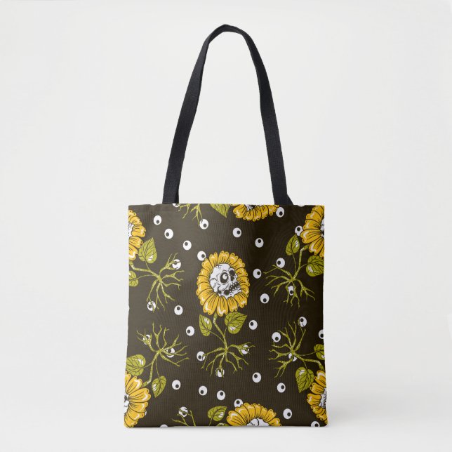 sunflowers skulls seamless pattern tote bag (Front)