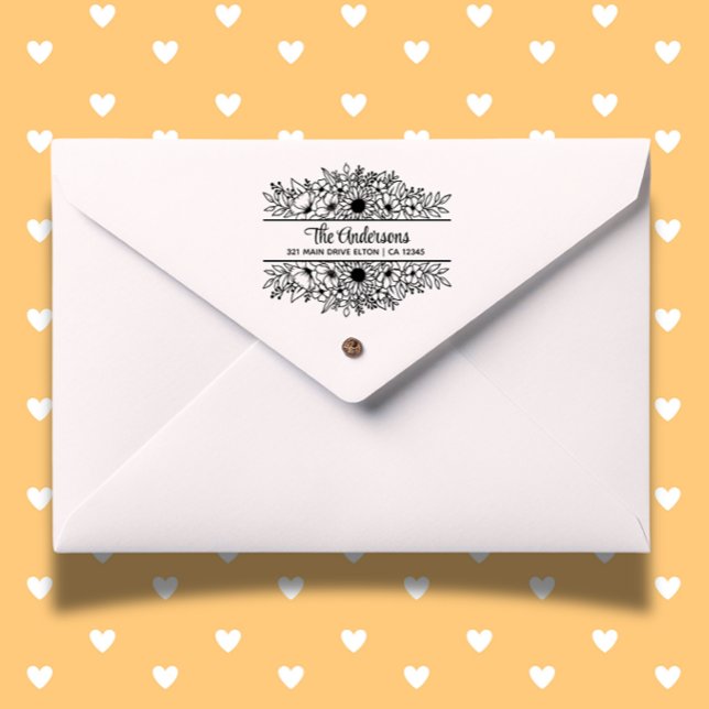 Sunflowers Split Monogram Theme  Rubber Stamp (Personalize gifts and crafts with our Sunflowers Split Monogram Theme Rubber Stamp.)