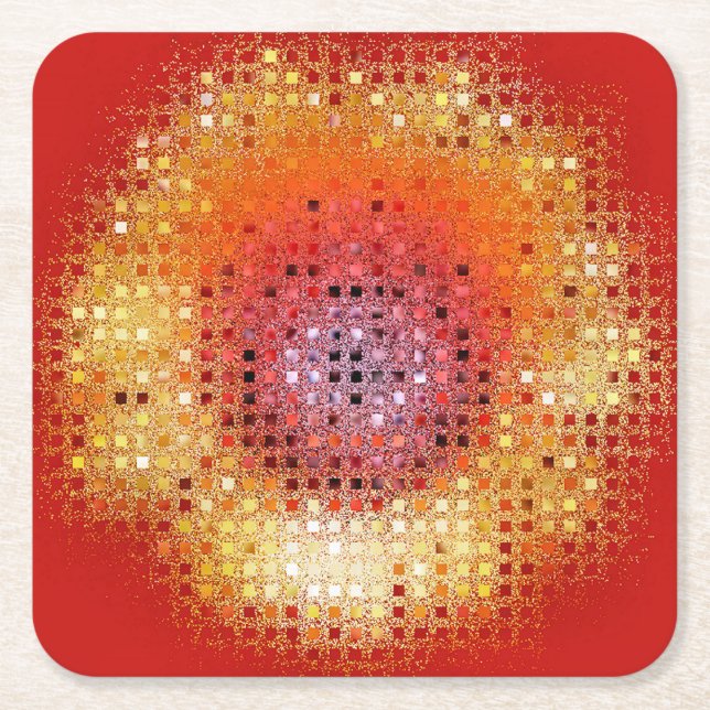 SUNFLOWERS SQUARE PAPER COASTER (Front)