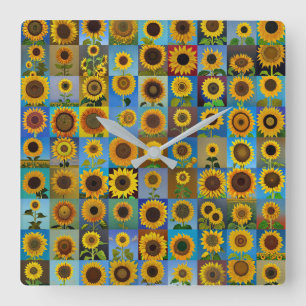 Sunflowers Square Wall Clock