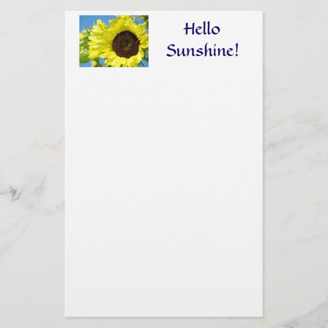 SUNFLOWERS Stationery Hello Sunshine! Flowers (Front)