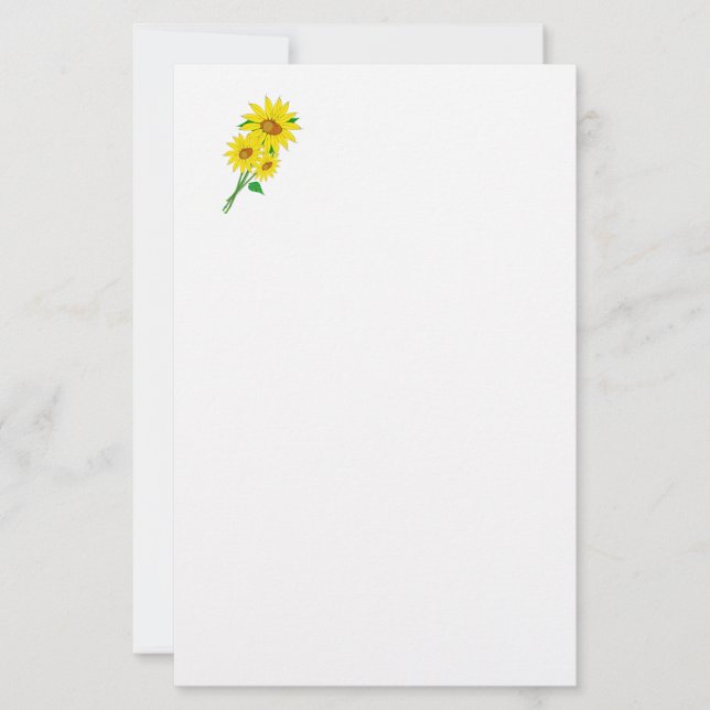 Sunflowers Stationery Paper (Front)